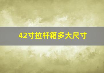 42寸拉杆箱多大尺寸