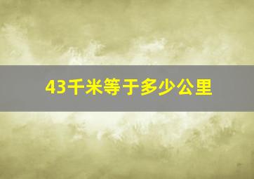 43千米等于多少公里