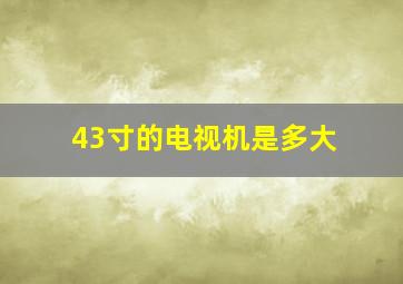 43寸的电视机是多大