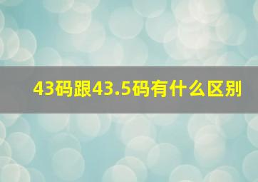 43码跟43.5码有什么区别