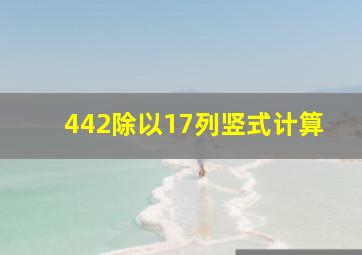 442除以17列竖式计算