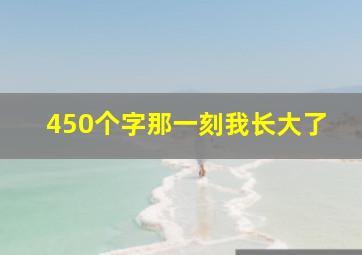 450个字那一刻我长大了