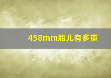 458mm胎儿有多重