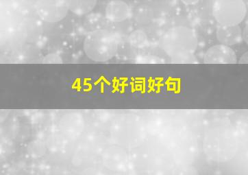 45个好词好句