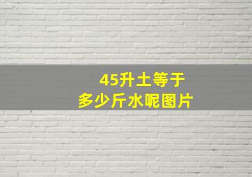 45升土等于多少斤水呢图片