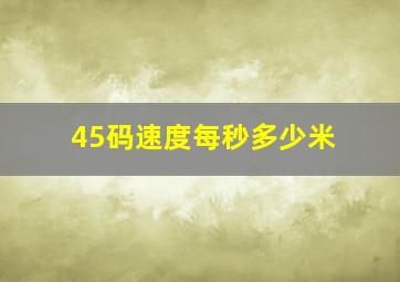 45码速度每秒多少米