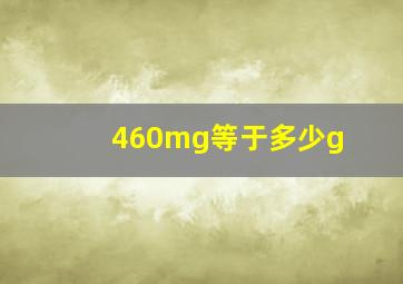 460mg等于多少g