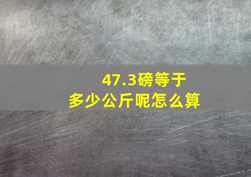 47.3磅等于多少公斤呢怎么算