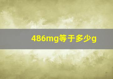 486mg等于多少g