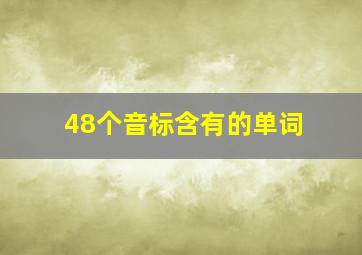 48个音标含有的单词