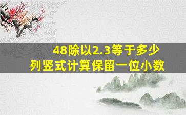 48除以2.3等于多少列竖式计算保留一位小数