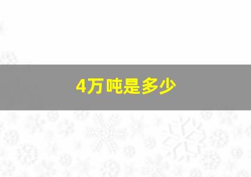 4万吨是多少