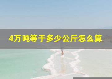 4万吨等于多少公斤怎么算