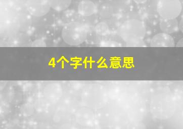 4个字什么意思