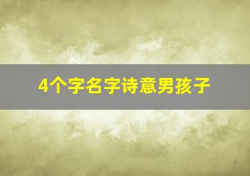 4个字名字诗意男孩子