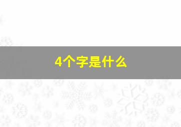 4个字是什么