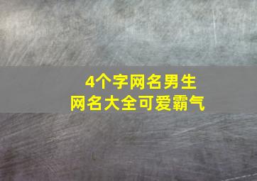 4个字网名男生网名大全可爱霸气