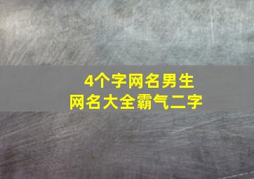 4个字网名男生网名大全霸气二字