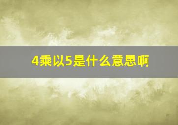 4乘以5是什么意思啊