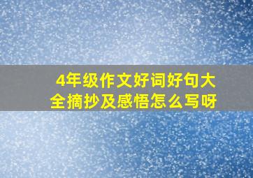 4年级作文好词好句大全摘抄及感悟怎么写呀