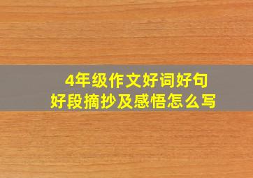 4年级作文好词好句好段摘抄及感悟怎么写