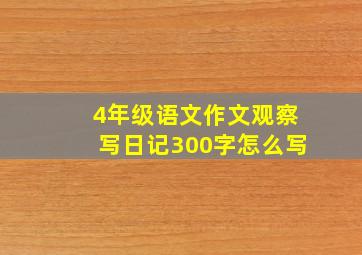 4年级语文作文观察写日记300字怎么写