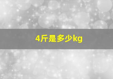 4斤是多少kg