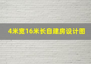 4米宽16米长自建房设计图