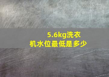 5.6kg洗衣机水位最低是多少