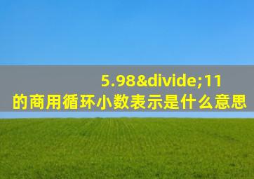 5.98÷11的商用循环小数表示是什么意思