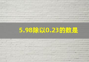 5.98除以0.23的数是