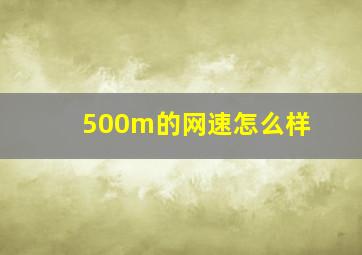 500m的网速怎么样