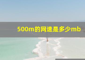 500m的网速是多少mb