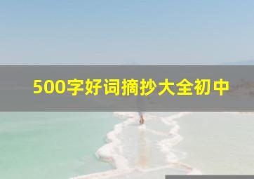 500字好词摘抄大全初中