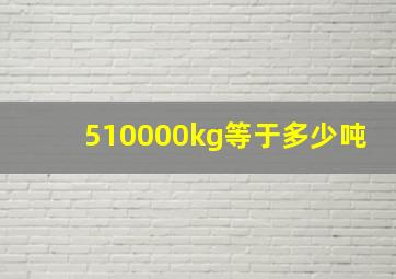 510000kg等于多少吨