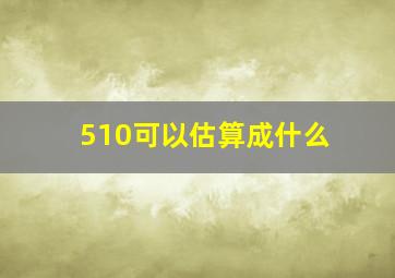 510可以估算成什么