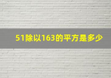 51除以163的平方是多少