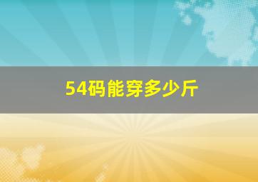 54码能穿多少斤