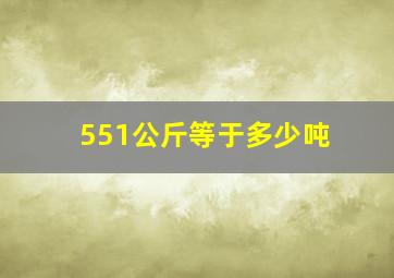 551公斤等于多少吨