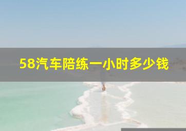 58汽车陪练一小时多少钱