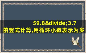 59.8÷3.7的竖式计算,用循环小数表示为多少