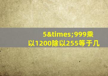 5×999乘以1200除以255等于几