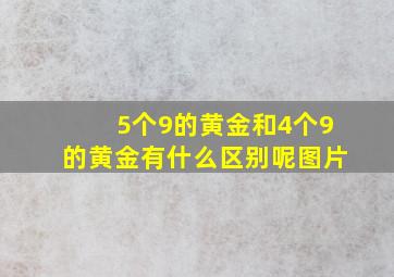 5个9的黄金和4个9的黄金有什么区别呢图片