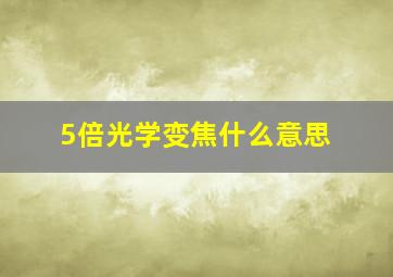 5倍光学变焦什么意思