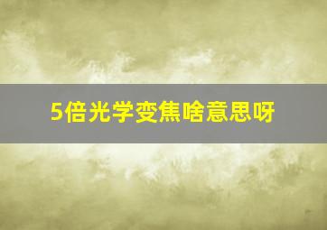 5倍光学变焦啥意思呀