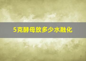 5克酵母放多少水融化