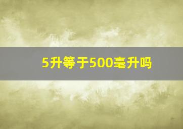 5升等于500毫升吗