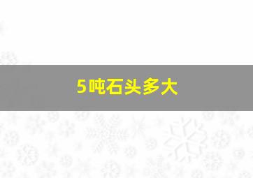 5吨石头多大