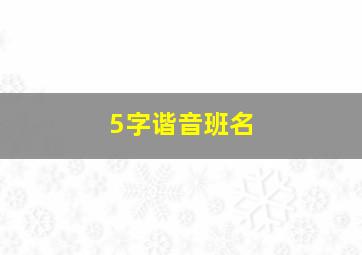 5字谐音班名