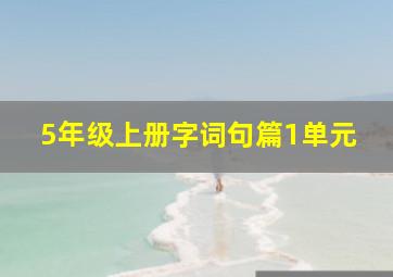 5年级上册字词句篇1单元